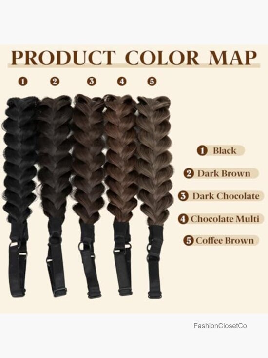 Synthetic Handmade Braided Headbands Hair Hoops Elastic Stretch Headwraps main image 5